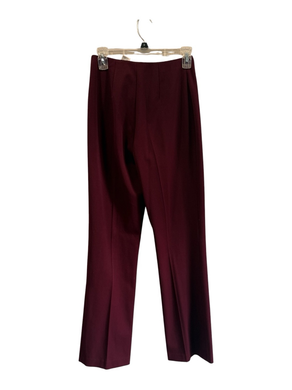 Vtg Cache Women’s Burgundy Straight Leg Dress Pants Pockets Zip Sz 2